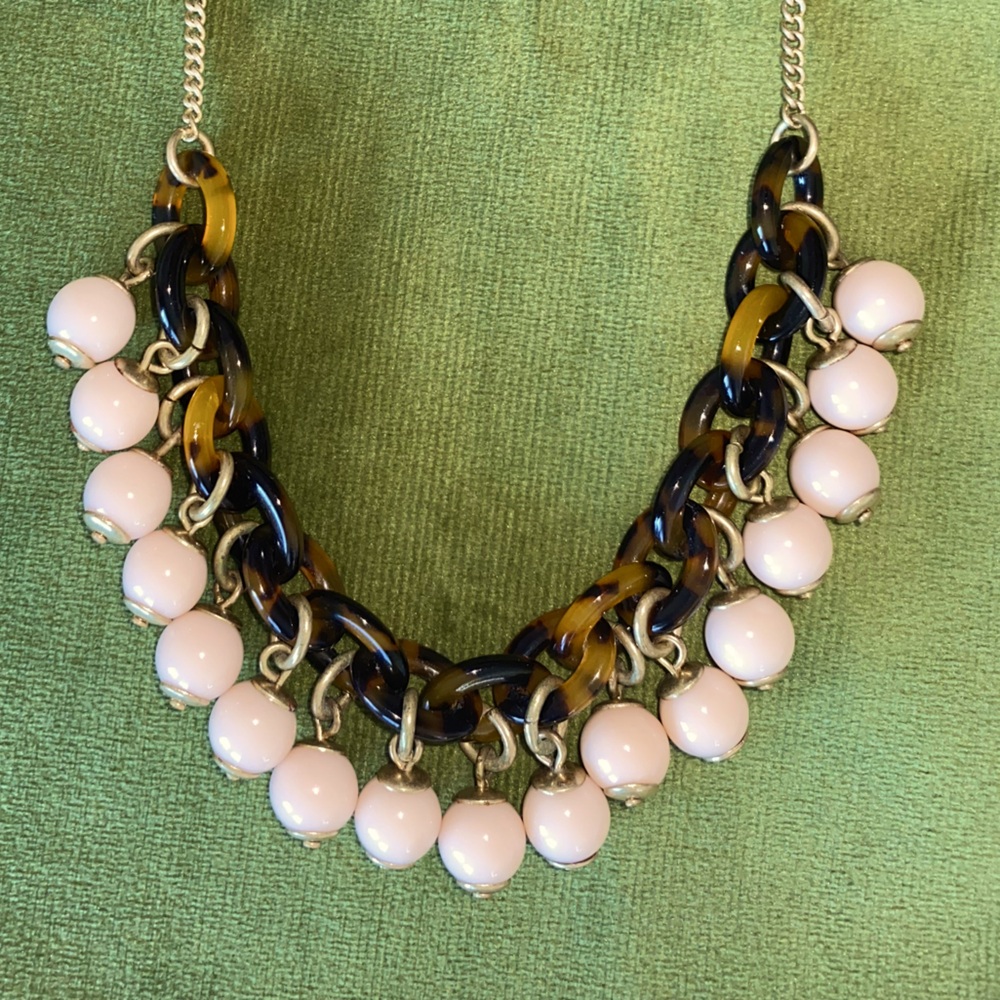 J. Crew Tortoise link pink bauble necklace - Picture 2 of 6